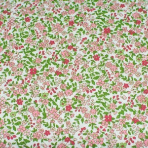 Gęsta łączka różowo-zielona - tkanina bawełniana