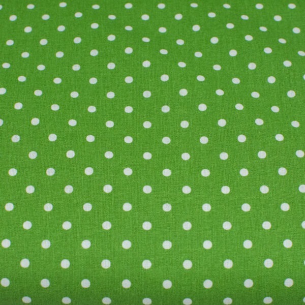 Kropki na zieleni - tkanina bawełniana