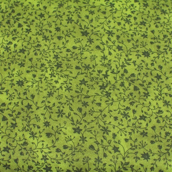 Pnące kwiecie na zielonym - tkanina bawełniana