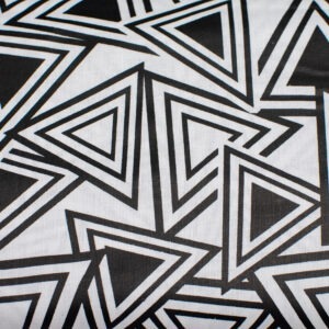Czarne trójkąty na bieli - tkanina bawełniana