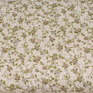 Beżowo-szare pnące kwiaty na beżu - tkanina bawełniano-poliestrowa