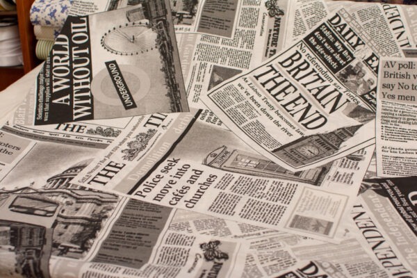 Brytyjskie gazety - tkanina bawełniana