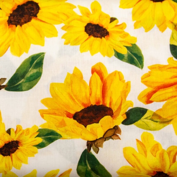 Duże słoneczniki - tkanina bawełniana