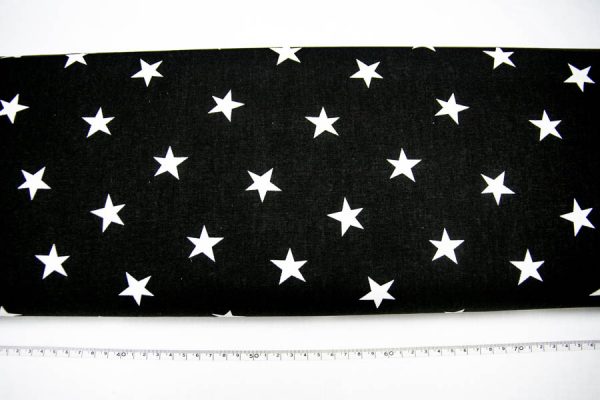 Gwiazdy na czerni - tkanina bawełniana