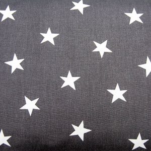 Gwiazdy na grafitowym - tkanina bawełniana