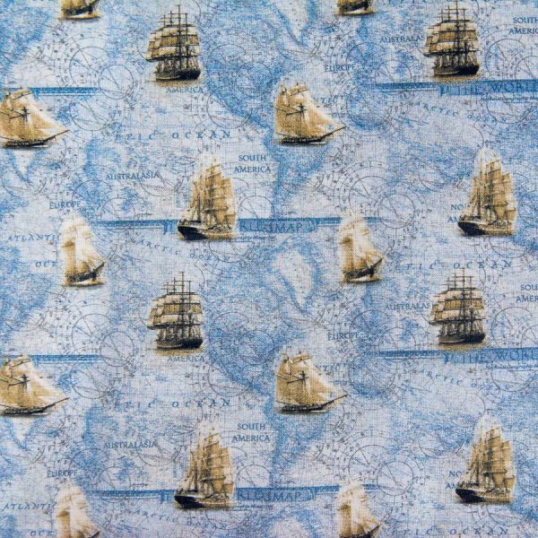 Morskie opowieści - tkanina bawełniana