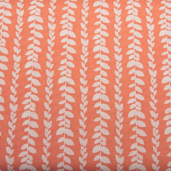 Pasiaste listki na pomarańczowym - tkanina bawełniana
