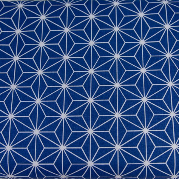Trójkąty na niebieskim - tkanina bawełniana