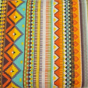Etno wzór aztecki - tkanina bawełniana