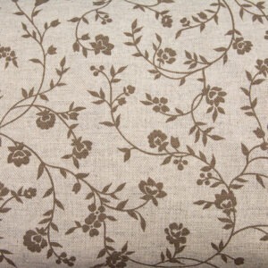 Pnące kwiaty beżowe na beżu - tkanina bawełniano-poliestrowa