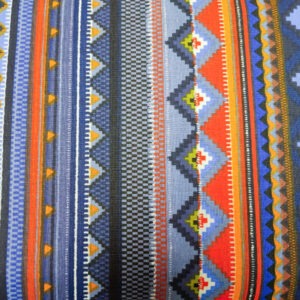 Etno wzorki azteckie granatowe - tkanina bawełniana